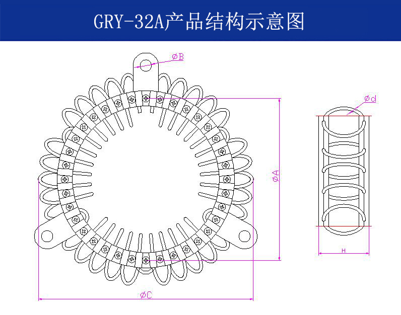 GRY-32A輕型艦載鋼絲繩隔振器結構